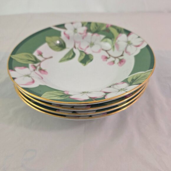 Fairfield Apple Blossom Floral Print 8" Fine China Soup Salad Bowls – Set of 4 - Picture 12 of 14
